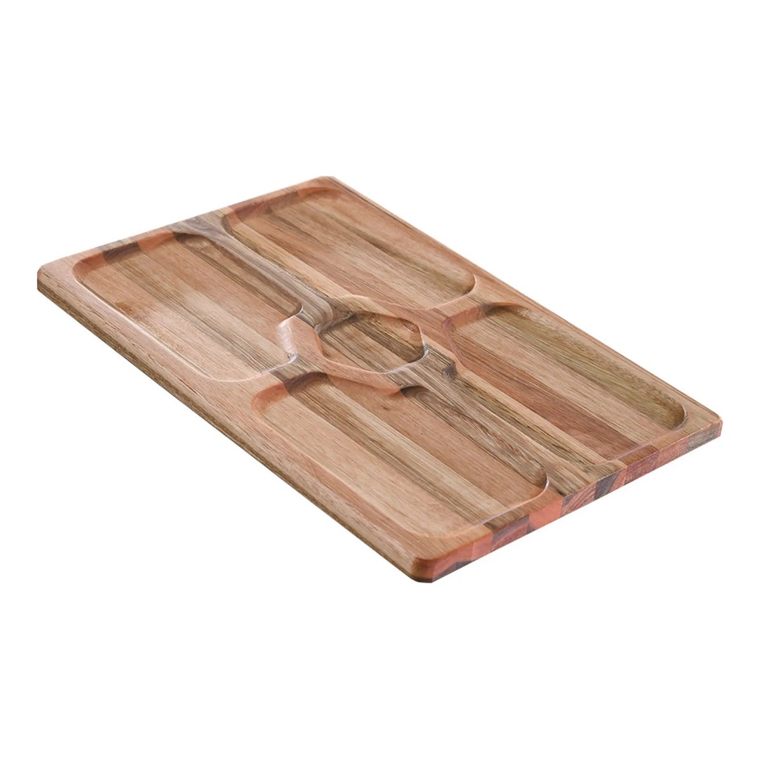 Petisqueira de Madeira 4 Divisões Retangular EETHER Família